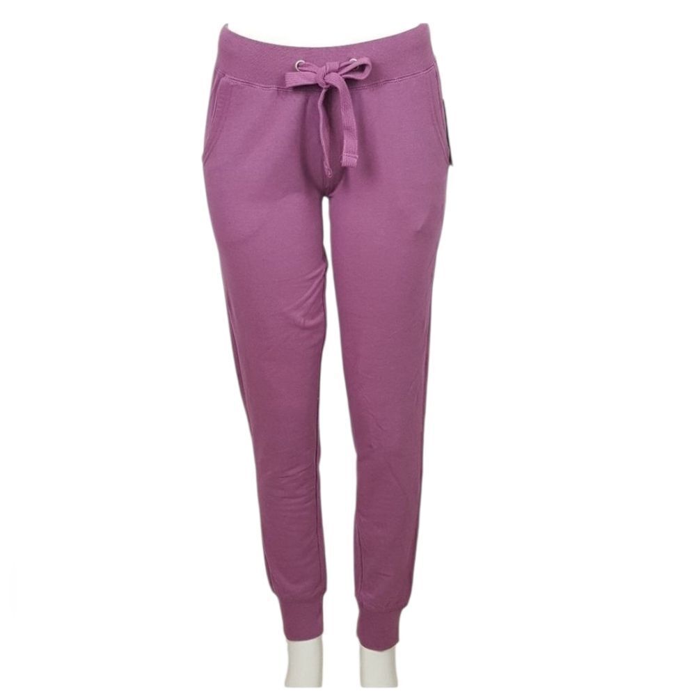 Women's Fleece Jogger Pants Sweatpants Purple‎ Elastic Waist By REFLEX